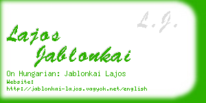 lajos jablonkai business card